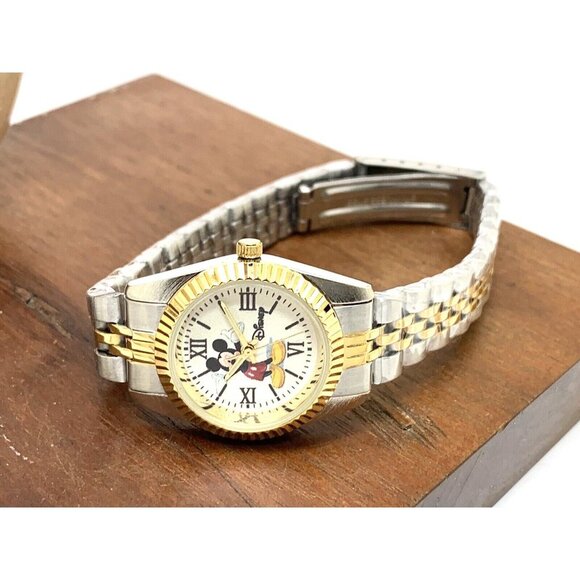 Disney Mickey Mouse Women's Watch W001993 Quartz Two Tone Stainless Steel - Picture 7 of 13